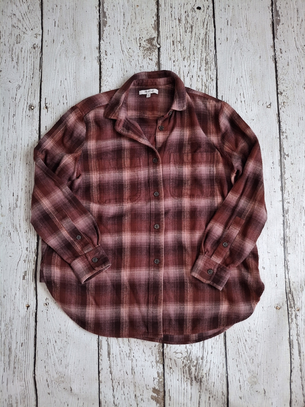 Madewell Women's Plaid Button-Up Shirt - Burgundy Check